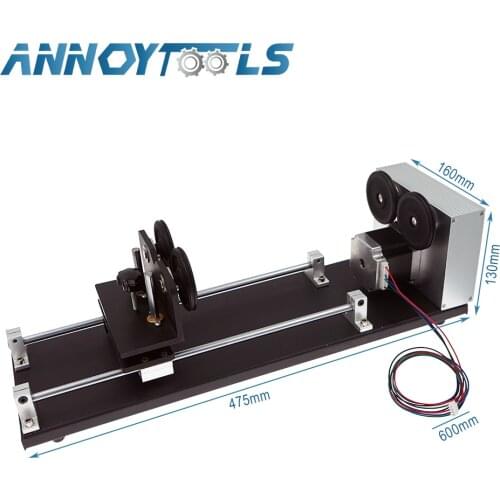 Rotary Engraving Attachment with Rollers 2-Phase Stepper Motors for Laser Engraving Cutting Machine