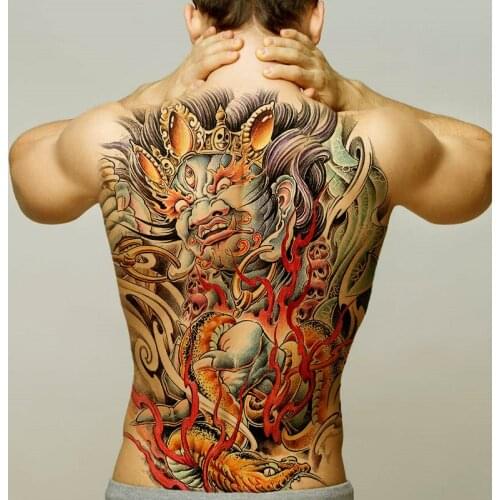 Temporary tattoo sticker men tatoo big mens fake tattoo stickers body art waterproof sexy large tattoo for boys back tattoos