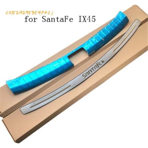High Quality Stainless Steel Shock Rear Guard Sill Trunk Tread Plate Trim for HYUNDAI IX45 SantaFe 2013 to 2016 Auto parts