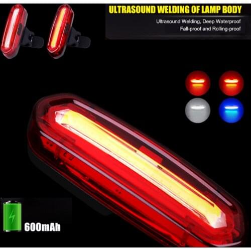 COB LED Bike Taillight Waterproof Riding Rear Light Led Usb Chargeable Mountain Bike Cycling Light 120LM Bicycle Taillight