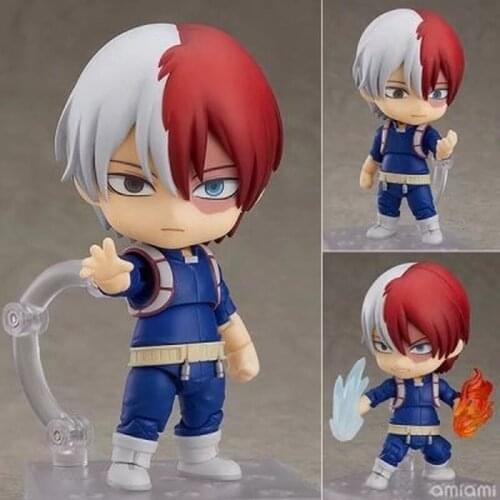 10cm Anime My Hero Academia Todoroki Shoto 1112# Change Face Movable Ver. Midoriya Izuku PVC Action Figure Collection Model Toys