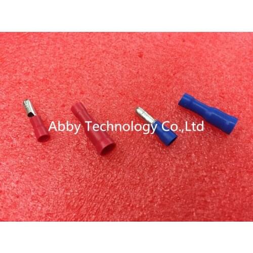 100pcs=Blue +Red Male Female Bullet Connector Crimp Terminals Wiring