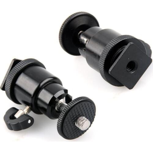 2pcs Mini Ball Head with Lock and Hot Shoe Adapters Camera Cradle 1/4"-20 Mount