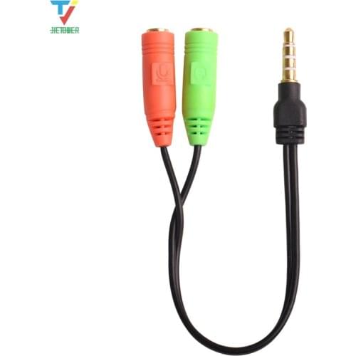 300pcs/lot 1 Female to 2 male branch audio AUX Cable for Mobile phone earphone 19cm/20cm wholesale cheap