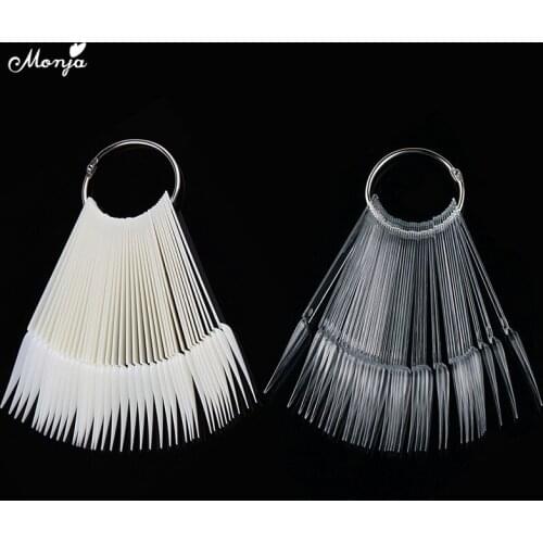 40pcs White/Clear False Nail Tips Display Board Fan Shaped Polish Color Card Manicure Nail Art Practice Show Display Tools