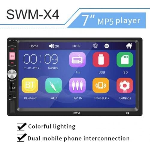 45% Hot Sales!! Universal Multipurpose 7 Inch HD Bluetooth Car Auto Video Radio FM MP5 Player