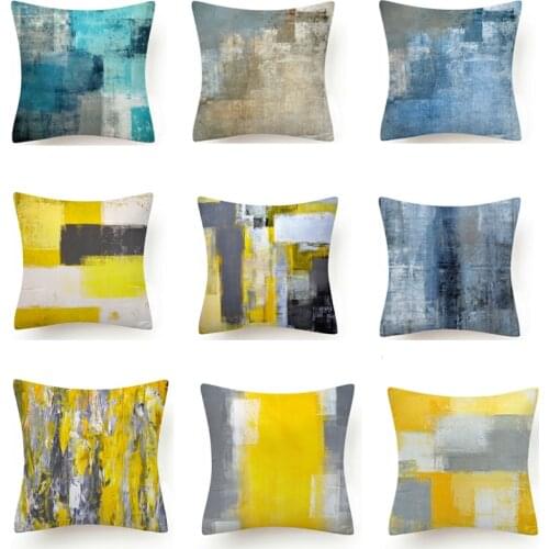 45 X 45cm Blue Teal Print Green Leaves Polyester Pillow Case Waist Soft Fiber Cushion Sofa Car Cushion Cover Home Pillowcase