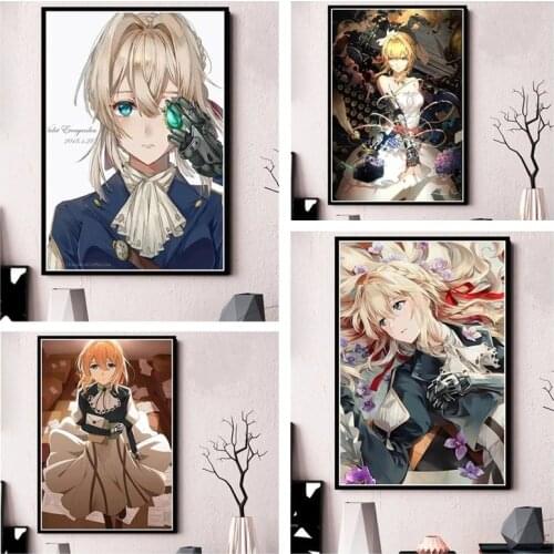 DIY 5D Diamond Painting Violet Evergarden Hot Anime Diamond Embroidery Mosaic Art Picture of Rhinestones Home Decor