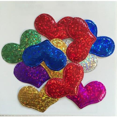 120pcs 38mm Padded heart Applique Wedding /Christmas decoration /craft DIY Random mix A59A*3