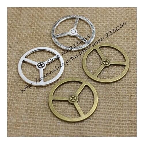 Free shipping (20 pieces/lot) 34mm Vintage Metal Alloy Gear Jewelry Charm Jewelry Gear Findings T0176