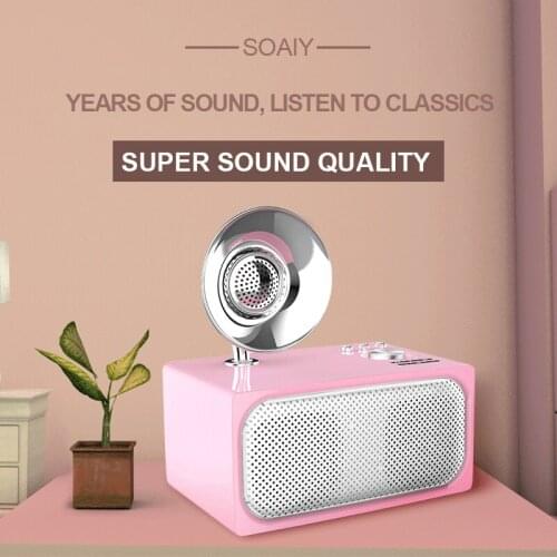 SOAIY E10 Bluetooth Speaker Wireless Mini Audio Subwoofer Retro Home Outdoor Portable Radio Car Mobile Computer Universal Gift