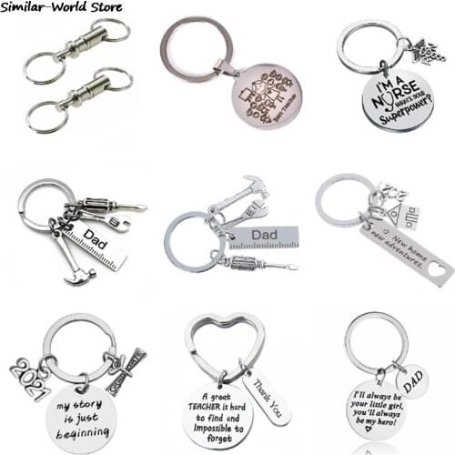 Keychain Lettering Men Women Boyfriend Husband Key Chain Birthday Chritsmas Fathers Day Gifts