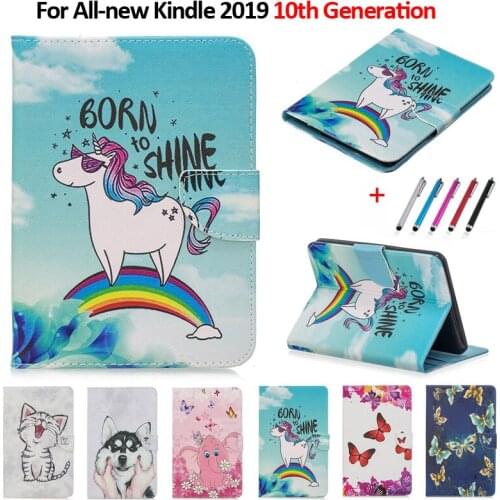 Case Funda For Kindle 2019 Kawaii Unicorn Cat Puppy Cover Tablet For Amazon All-new Kindle 2019 10th + Pen