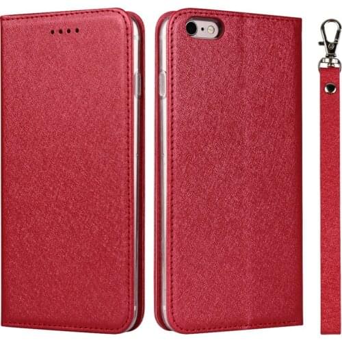 Silk Pattern PU Leather Case For iPhone 6 Plus Flip Stand Wallet Cover For iPhone 6s Plus Card Pockets Lanyard cases