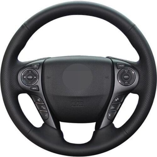 Car Steering Wheel Cover Black Soft Genuine Leather For Honda Accord 9 2013 2014 2015 2016 2017 Crosstour 2013 2014 2015