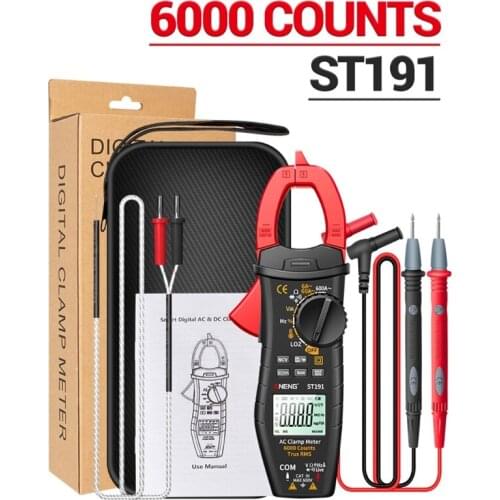 ST191 Clamp Multimeter Digital AC DC Current Clamp Meter True RMS Auto Range 6000 Counts Meter With Capacitance Measure