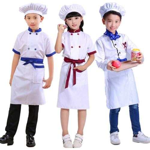 Childrens Little Chef Performance Clothing Kindergarten Cook Vocational Overalls Children Chef Clothes Costumes