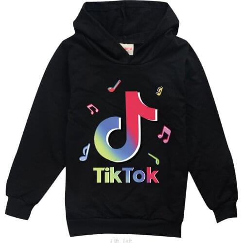 TIK TOK Childrens Hoodie clothing spring and autumn long-sleeved cartoon casual boys and girls good-looking hoodies