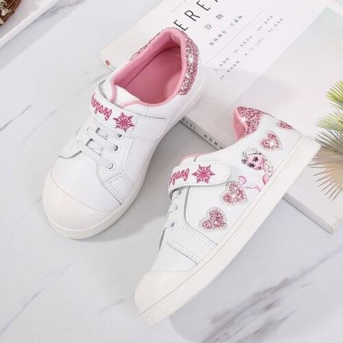 Disney Childrens 2021 fashion Cartoon Childrens Sneakers Shoes for Girls Comfortable Kids Flats waterproof Womens sneakers