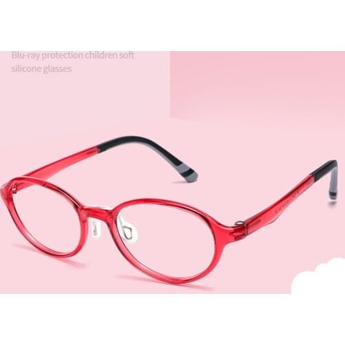 Blue-ray Protection Children Soft Silicone Glasses TR90 Frame Eyewear Boys Girls Optical Computer Eyeglasses Detachable Vision