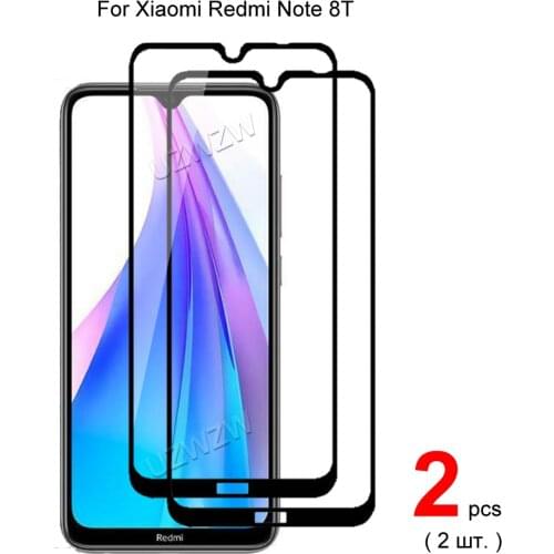 2pcs Full Cover 0.26mm Tempered Glass For Xiaomi Redmi Note 8T Screen Protector Protective Glass For Xiaomi Redmi Note 8T