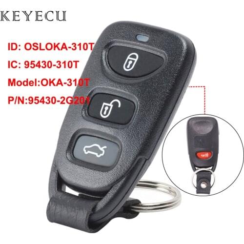 Keyecu Remote Control Car Key Fob 3+1 Buttons for KIA Optima 2006 2007 2008 2009 2010 FCC:OSLOKA-310T, 95430-2G201