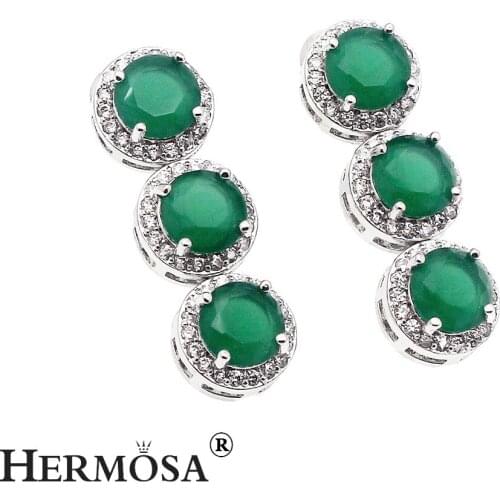 Classic Womens Gift Hermosa Jewelry Green Round Drop Earrings 30mm Pretty Party Dresses Jared Jewellry