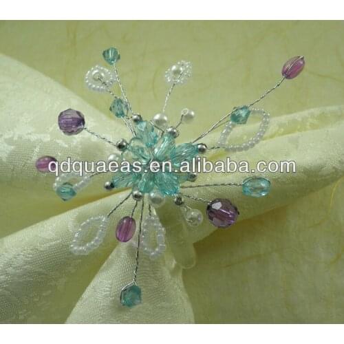Napkin ring, pearl napkin holder beaded wedding qn13082910