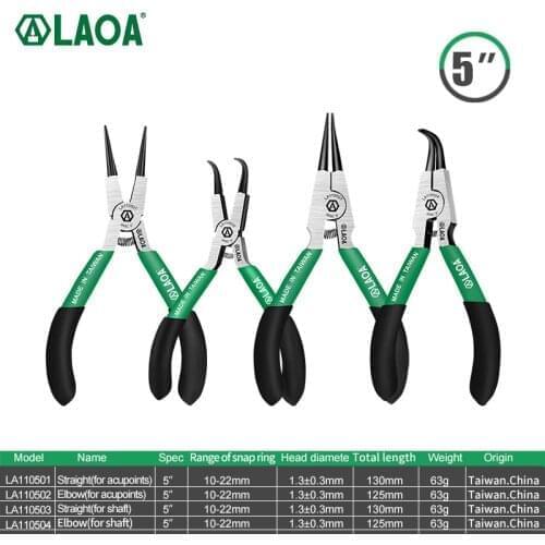 LAOA 5 Inch Internal External Pliers Retaining Clips Multifunctional Snap Ring Circlip Pliers For Hand Tool