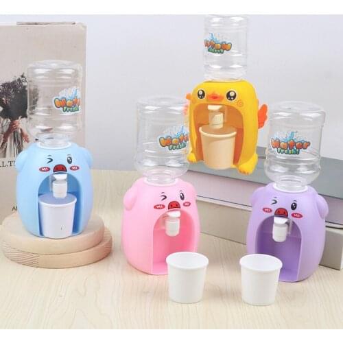 Mini Cartoon Pig Duck Drinking Water Dispenser Toy Kitchen Play House Toys Mini Water Dispenser Toy Children Kitchen Playhouse