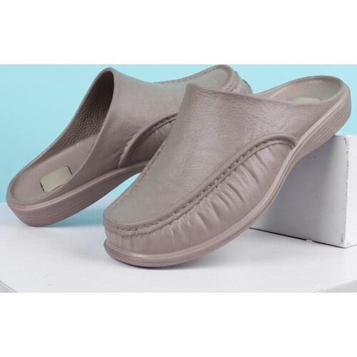 2021 Summer Mens Slippers Non-slip Wear-resistant Indoor and Outdoor Wear Home Mens Fashion Soft Bottom Half Slippers 39-47