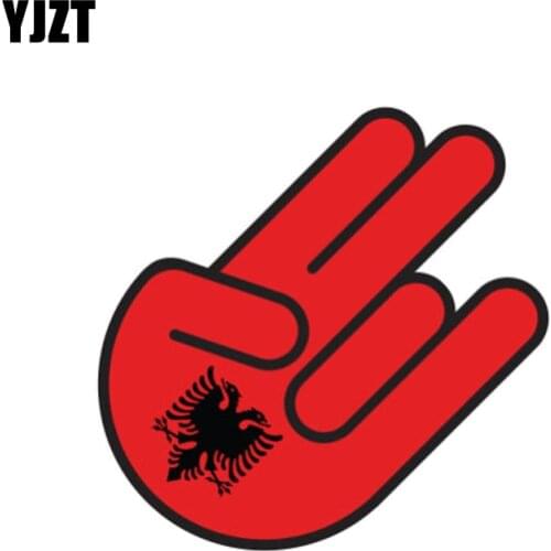 YJZT 9.7CM*14.7CM Personality Albania Shocker Decal Flag Car Sticker Accessories 6-1032