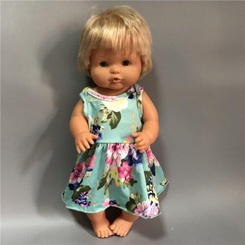 New Fashion Blue Flower Skirt Fit 42cm Nenuco Doll Nenuco y su Hermanita And 43cm Baby Doll Clothes Accessories