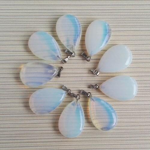 Wholesale opal natural stone water drop Necklace & Pendants for jewelry making charms Point Pendant 50Pcs/lot Free shipping