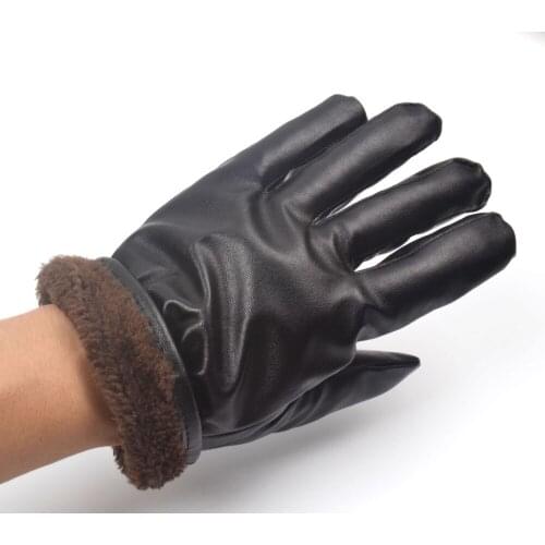 Durable PU leather good elasticity Touch screen gloves Household Gloves Outdoor Keep warm gloves