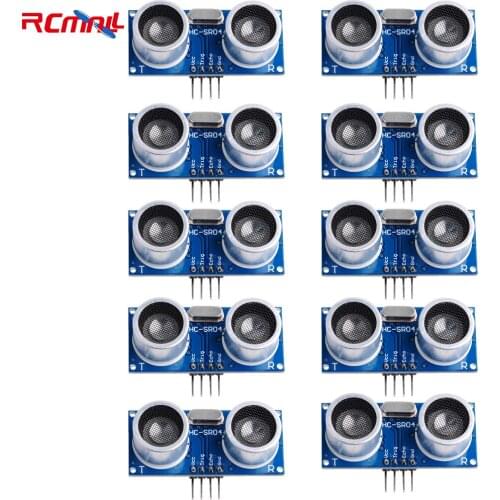RCmall 10Pcs HC-SR04 Ultrasonic Module 3.3-5V Wave Detector Ranging Module HC SR04 HCSR04 Distance Sensor For Arduino