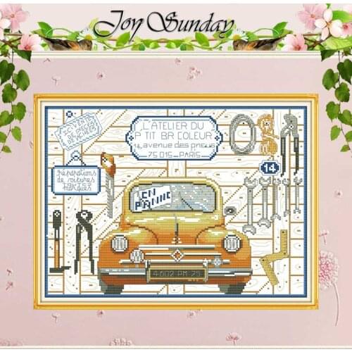 Repair garage patterns counted Cross Stitch 11CT 14CT Cross Stitch Set Wholesale DIY Cross-stitch Kit Embroidery Needlework