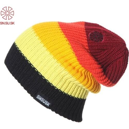 Brand SNSUSK gorros Snowboard Winter skating lot caps Ski hats skullies and beanies for men women Hip Hop caps