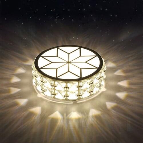 3W Crystal LED Round Ceiling Lamp Aisle Corridor Luminarias para teto Modern Living Room Plafond LED Balcony Lustre De Cristal