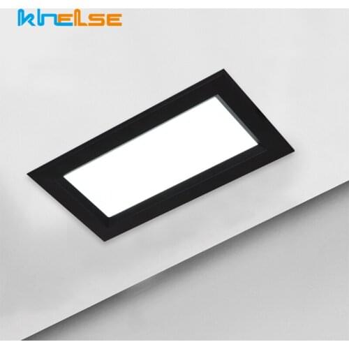 Ultra-thin LED Square Panel Light LED Ceiling Recessed Lamp Black/white/ AC110-265V LED Downlight 12W Warm/Cool Indoor Light