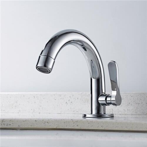 Bathroom Basin Sink Faucet Stainless Steel Kitchen Faucet Single Cold Water Tap Deck Mounted Single Hole Bathroom Washbasin Tap