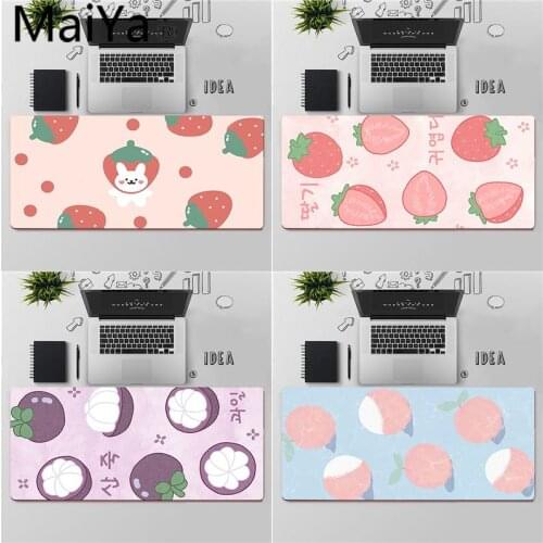 Maiya Top Quality Cute Japense strawberry Anime Locking Edge Mouse Pad Game Free Shipping Large Mouse Pad Keyboards Mat