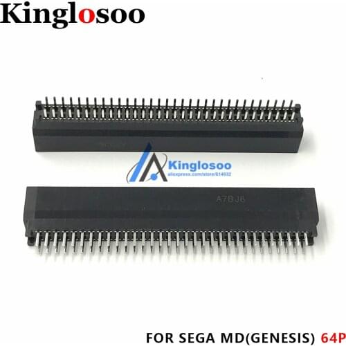 Relacement part for SEGA MEGA DRIVE MD Genesis game console connector card slot 64 Pin thermostability