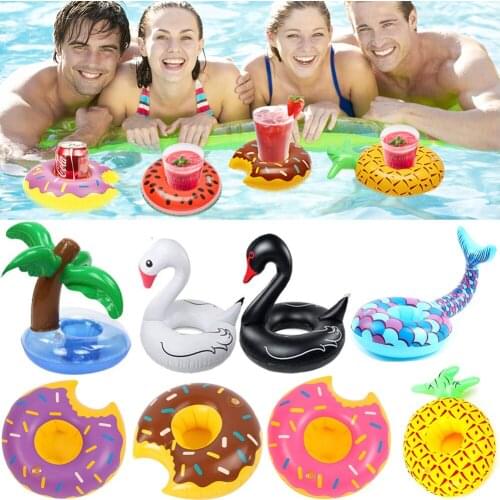 1PC Mini Inflatable Drink Holders Swimming Pool Inflatable Cup Coasters Drink Floats For Beverage Bottle Kids Toys Pool Party