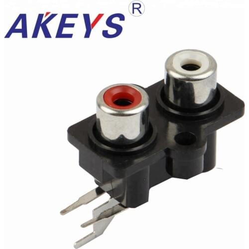 10 PCS AV2-8.4-07 3pins 2 hole RCA jacket Socket av concentric socket