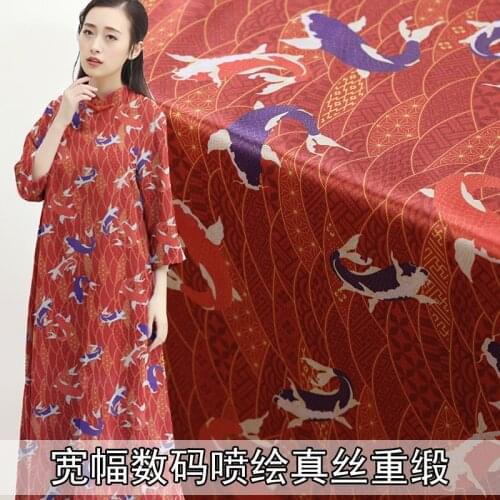 140cm heavy silk fabric 30mm silk heavy satin fabric smooth cheongsam suit chinese silk fabric material wholesale silk cloth