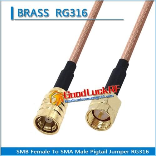 1X Pcs High-quality SMB Female to SMA Male Plug Coaxial Pigtail Jumper RG316 Cable Low Loss SMB to SMA
