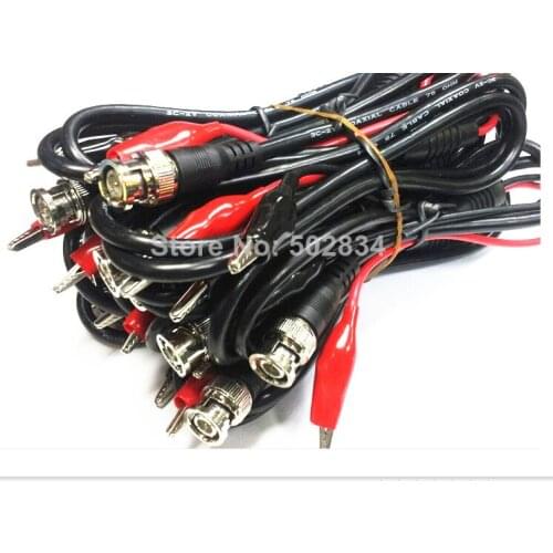 20pcs/lot BNC Male Plug to Dual Test Alligator clips Oscilloscope Probes Adapter Cable 1m