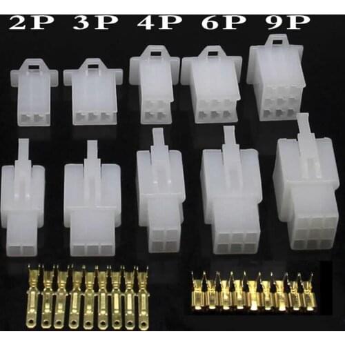 2 3 4 6 9PIN 2.8mm connector + terminal Kits for Motorcycle ebike car set: male plug + female socket + terminal 100set/1lot