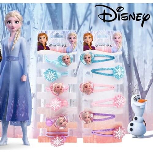6PCS/Set New Disney Kid Hair Pins Princess Head Wear Girl Children Frozen Hairpin Lovely Elastic Fashion Headwear Girl Headband